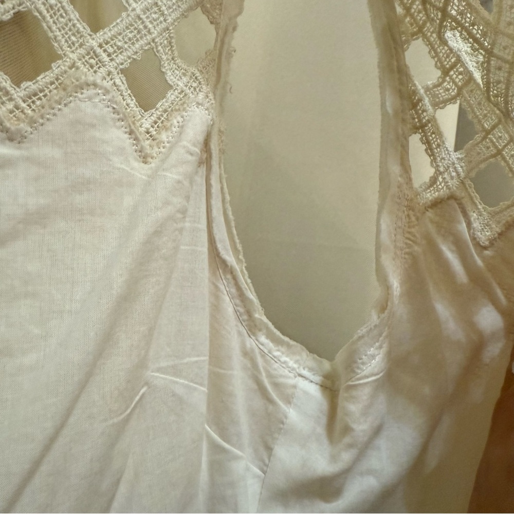 Sandro Paris Rita Linen Cotton Lattice Mini Dress, Cream White, Size 3 (US 8) - Picture 11 of 15